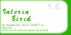 valeria birik business card